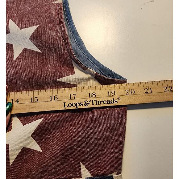 Vintage Quizz New York Vest Women Lg Americana Patriot Stars Stipes 4th July - Picture 4 of 5